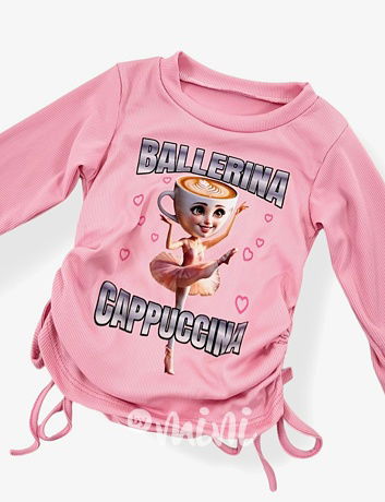 Ballerina Cappuccina blůzka na stahování růžová