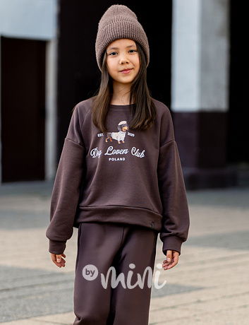 All for kids mikina dog lovers chocolate