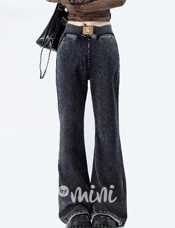 Acid wash soft denim kalhoty TEDDY