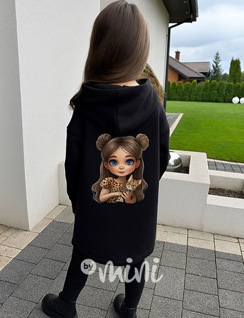 Maxi dlouhá mikina GIRL černá