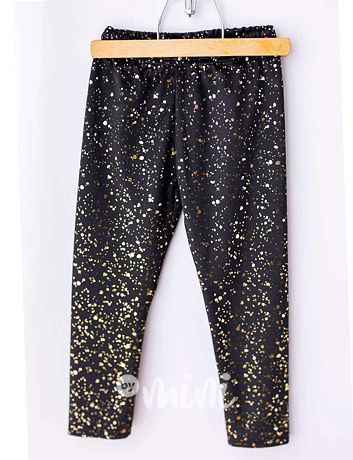 Lily Grey soft velur gold SHINE legíny černé