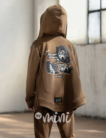 Mash Mnie long mikina zip brown