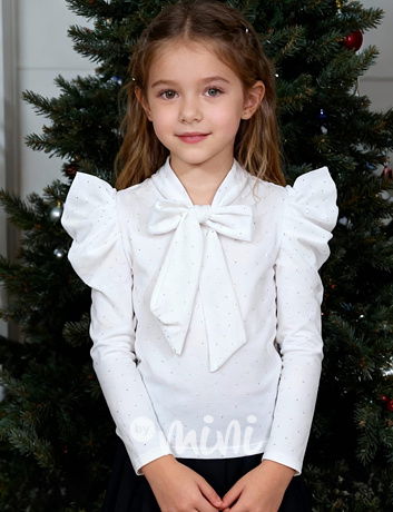 SHINE soft velur blůzka bílá