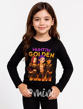 Demon Hunters longsleeve triko GOLDEN černé