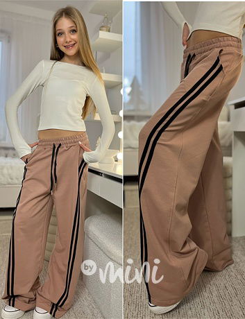 Fashion lounge volné tepláky pudrové