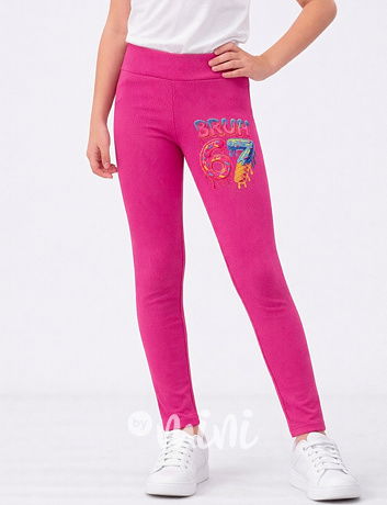 Six Seven žebrované legíny růžové