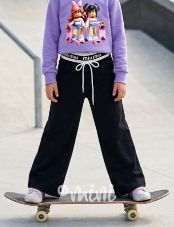 Široké relax kalhoty MIA černé