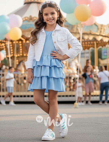 Bílá crop denim bunda