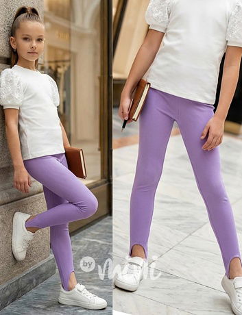 Stretch žebrované ballet legíny LILA