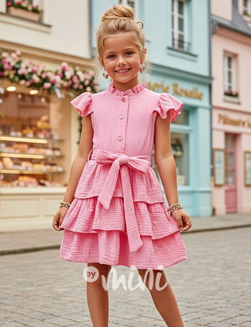 Mušelínové šaty pink