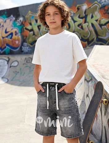 Baggy soft denim kraťasy dark