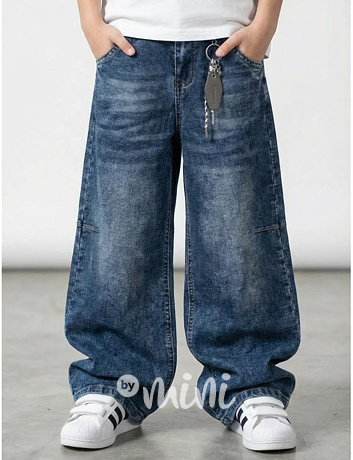 Soft denim baggy s karabinou