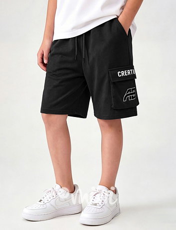 Bavlněné kraťasy s kapsami černé