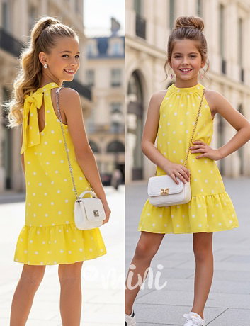 Mini chic šaty s puntíky sunshine