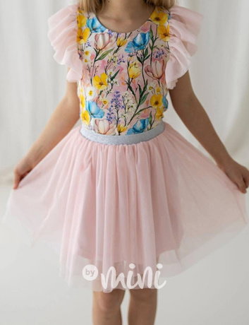 Peach tylová tutu sukně Lily Grey