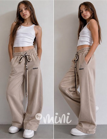 PREMIUM široké kalhoty MIA beige