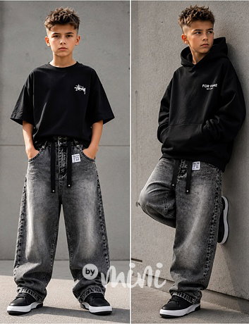 Graphite drift baggy jeans