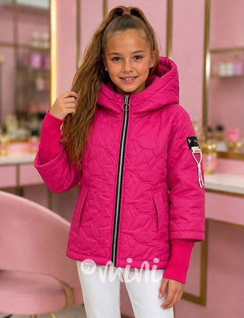 PREMIUM STAR podzimní bunda s dlouhými náplety FUCHSIA