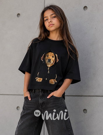 Street puppy oversize triko s 3D kapucí na zip black