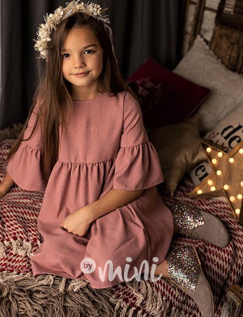Lily Grey boho šaty - pudder pink