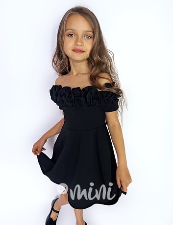 Maxi točivé šaty frill černé