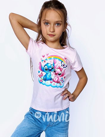 Lilo & Stitch triko rainbow pink