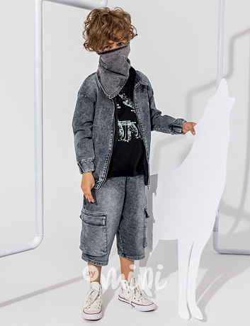 Mash Mnie cargo denim shorts ice black