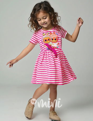 Labubu summer dress white/pink
