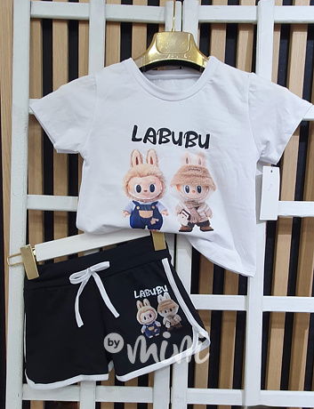 Labubu triko + kraťasy black/white