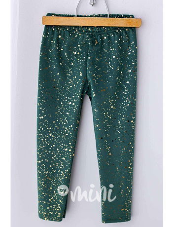 Lily Grey soft velur gold SHINE legíny smaragd
