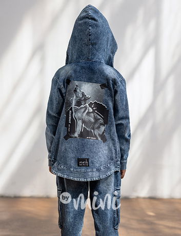 Mash Mnie soft blue denim mikinová bunda WOLF