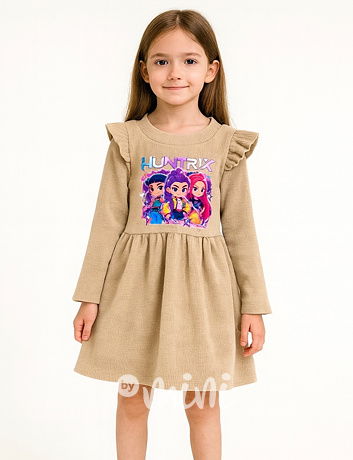 Huntrix teplé šaty béžové