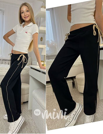 Thermo široké kalhoty černé