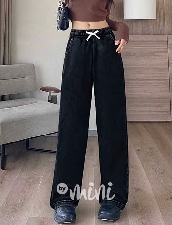 Zateplené volné lounge denim style kalhoty