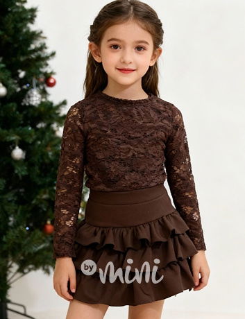 Vrstvená sukně hnědá