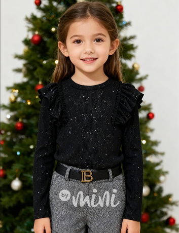 Luxury SHINE blůzka s řasením černá