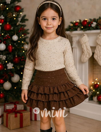 Vrstvená sukně GLOW hnědá