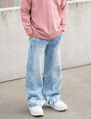 All for kids soft denim volné jeansy HEART