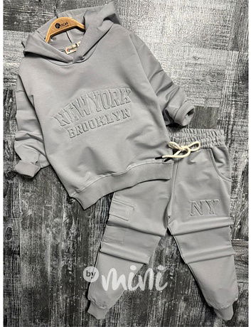 New York tepláková souprava ice grey