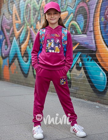 Huntrix soft velur souprava malinová