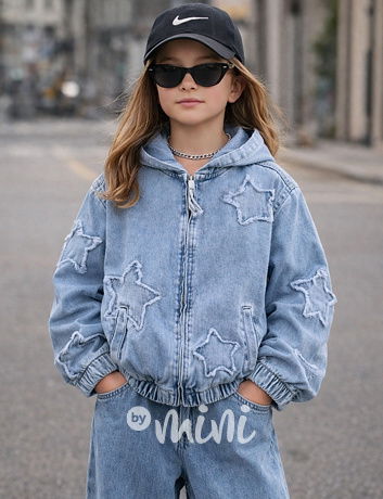 Soft denim mikinová bunda STARS