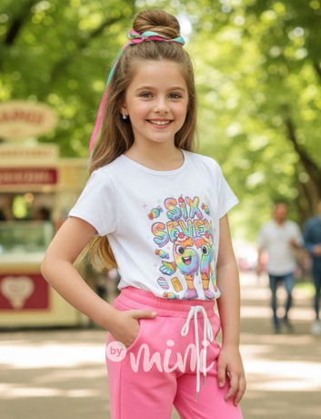 Six Seven triko candy bílé