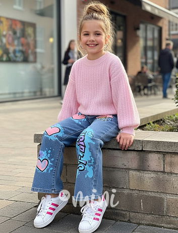 PREMIUM svetr s balonovými rukávy růžový