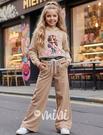 Široké relax kalhoty MIA cappuccino