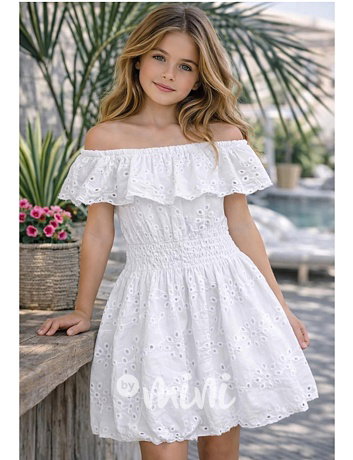 Letní bílé madeira šaty