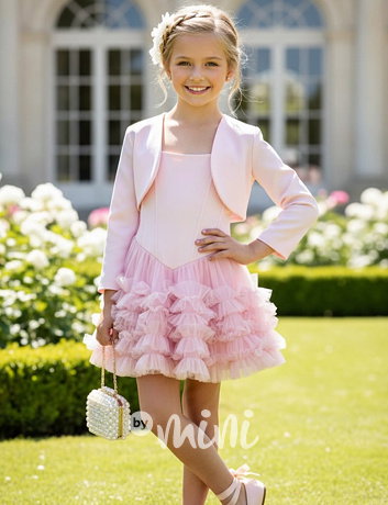Elegant šaty + bolerko pink