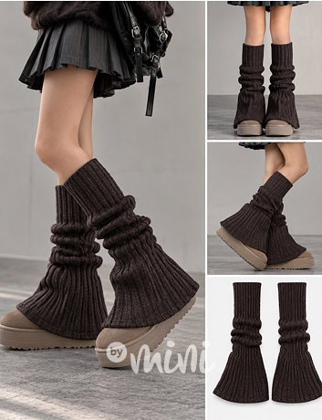Teen flare knit návleky chocolate