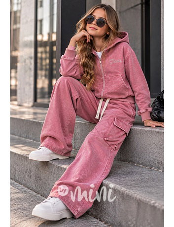 Soft cotton denim teenage souprava DIVA rose pink