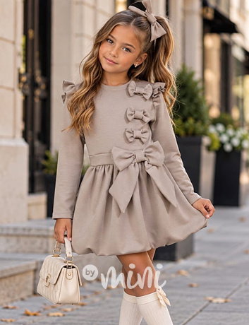 Mašličkové šaty Bella beige