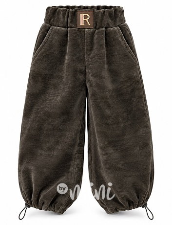 Manšestrové barrel kalhoty hnědé